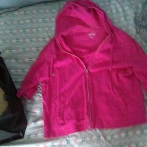 quorter sleeve zip hoodie jacket